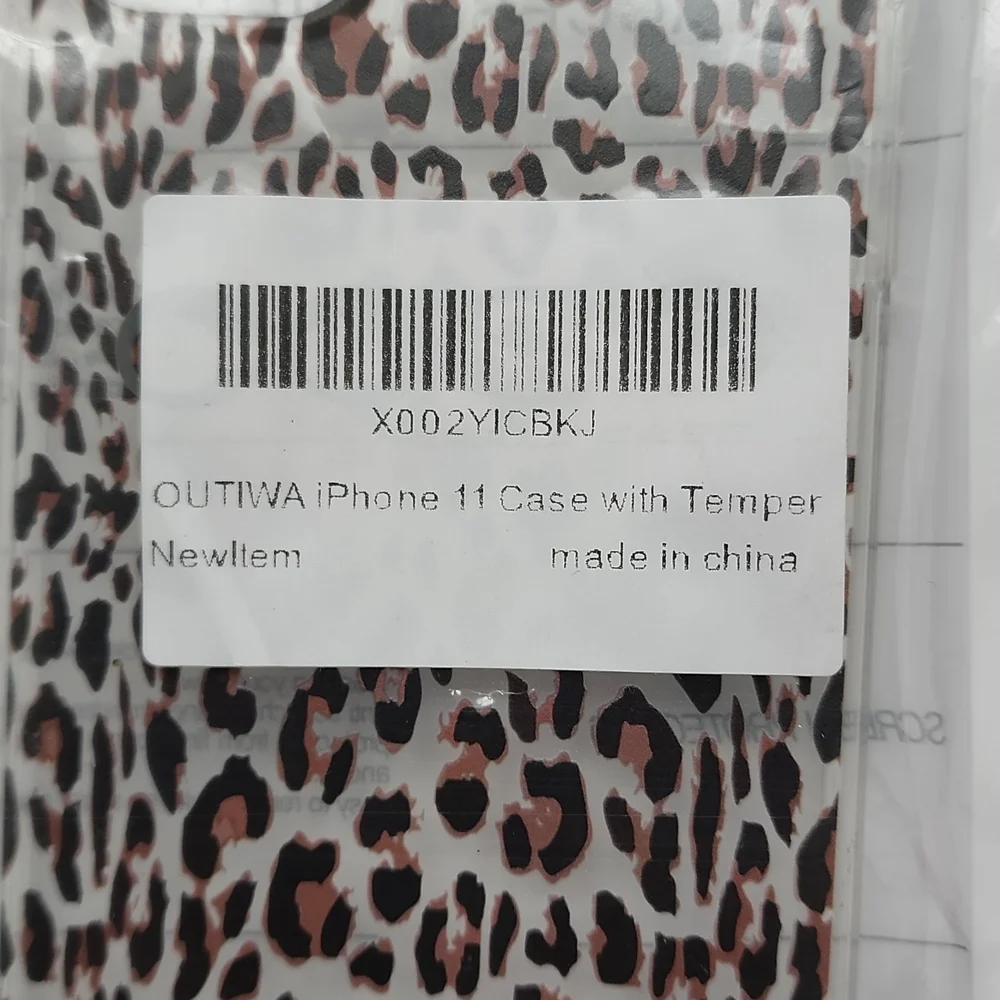 iPhone 11 Cell Phone Case, 6.1 inches, Clear Leopard